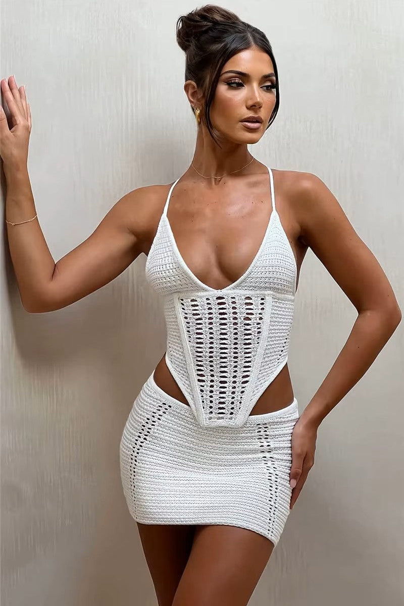 VALERIE · CONJUNTO DE CROCHÉ CON ESPALDA DESCUBIERTA