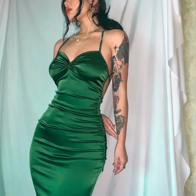 SHANON - VESTIDO ESPALDA DESCUBIERTA SATINADO