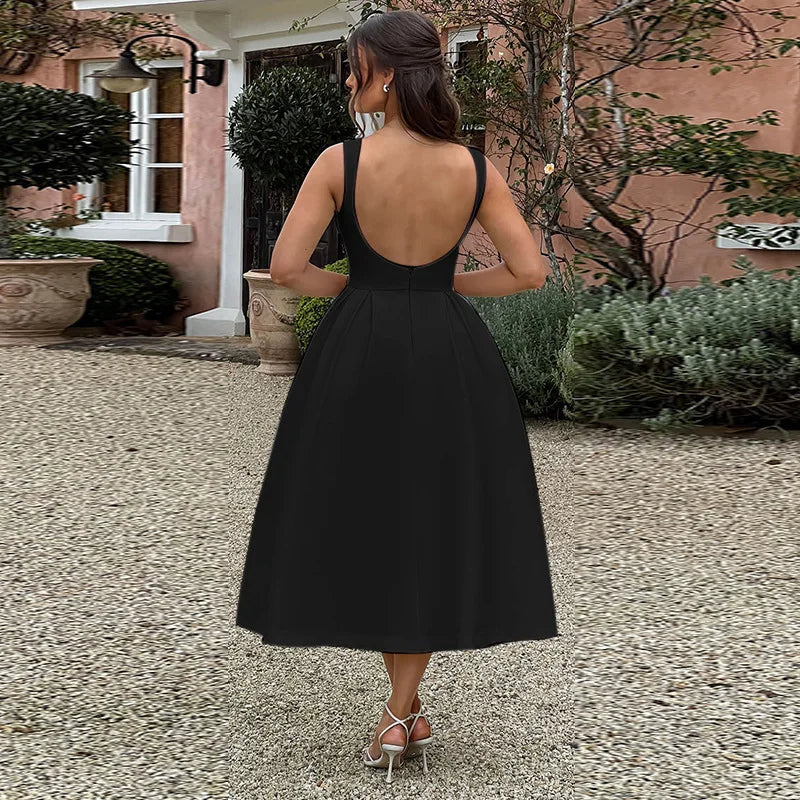 MIRANDA - VESTIDO MIDI ESPALDA DESCUBIERTA