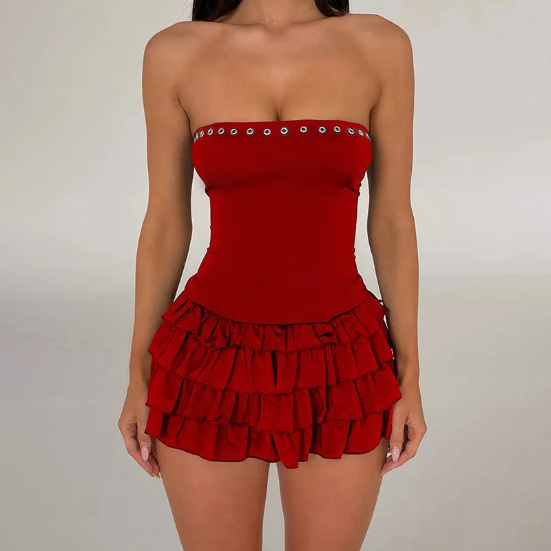 RUBY - VESTIDO MINI PALABRA VOLANTES